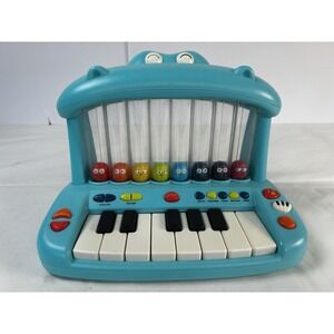 B Toys Hippo Pop Musical Toy Keyboard Play Piano Kid Songs Sounds Lights TESTED